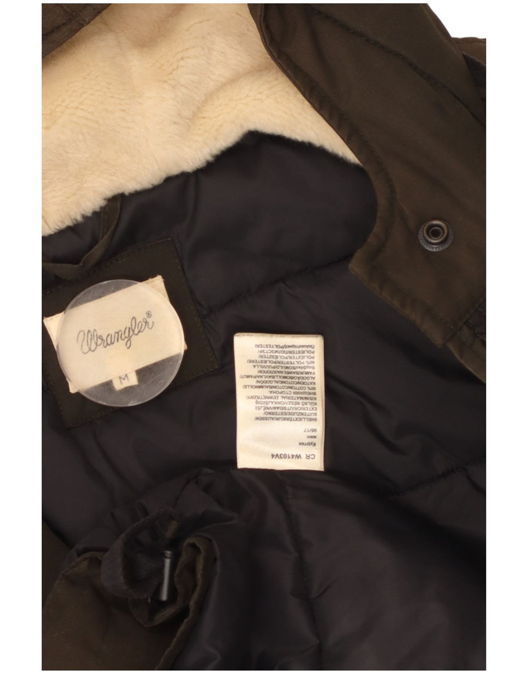 Giacca parka con cappuccio da donna WRANGLER UK 14 cotone kaki medio