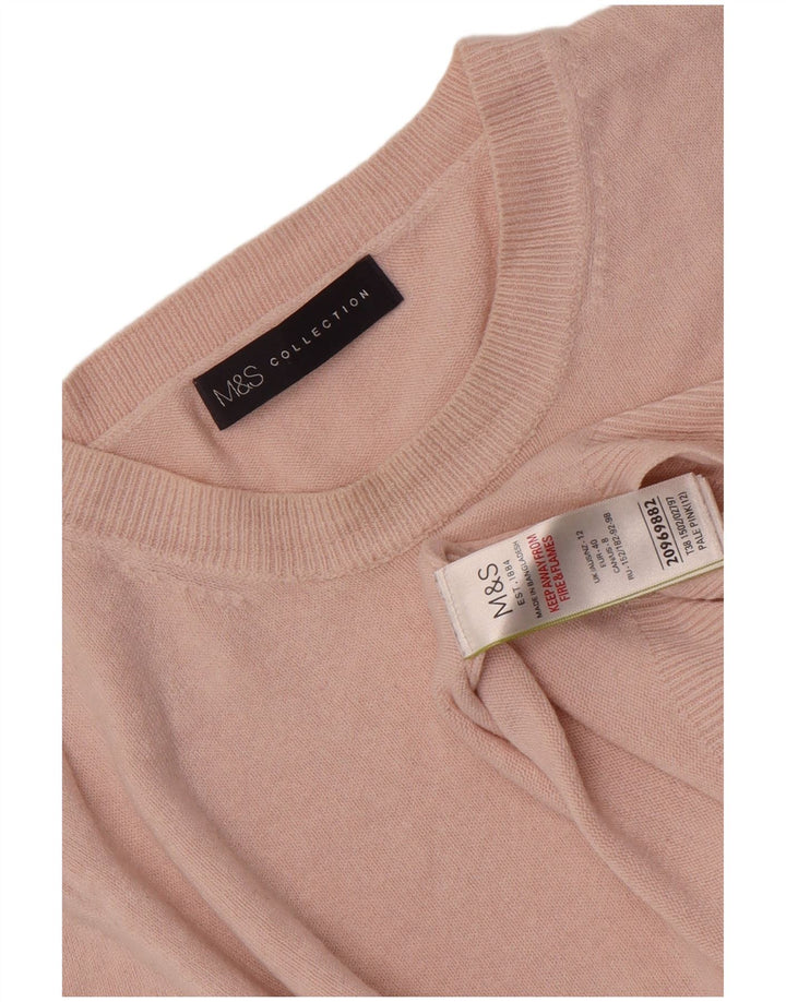 Maglione maglione girocollo da donna Marks & Spencer UK 12 Acrilico rosa medio