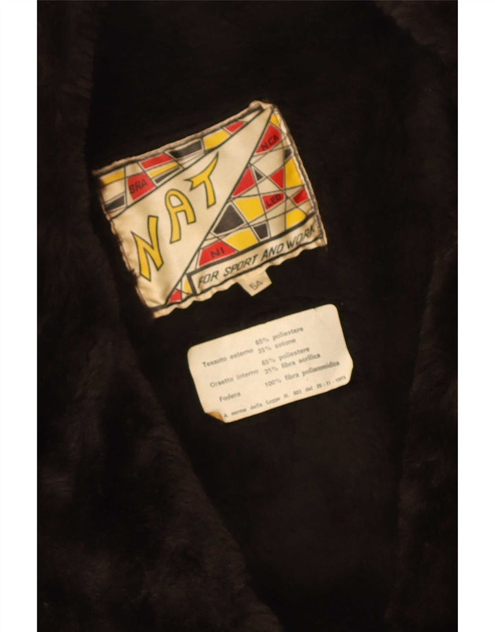 Cappotto doppiopetto vintage da uomo EU 54 2XL Poliestere marrone