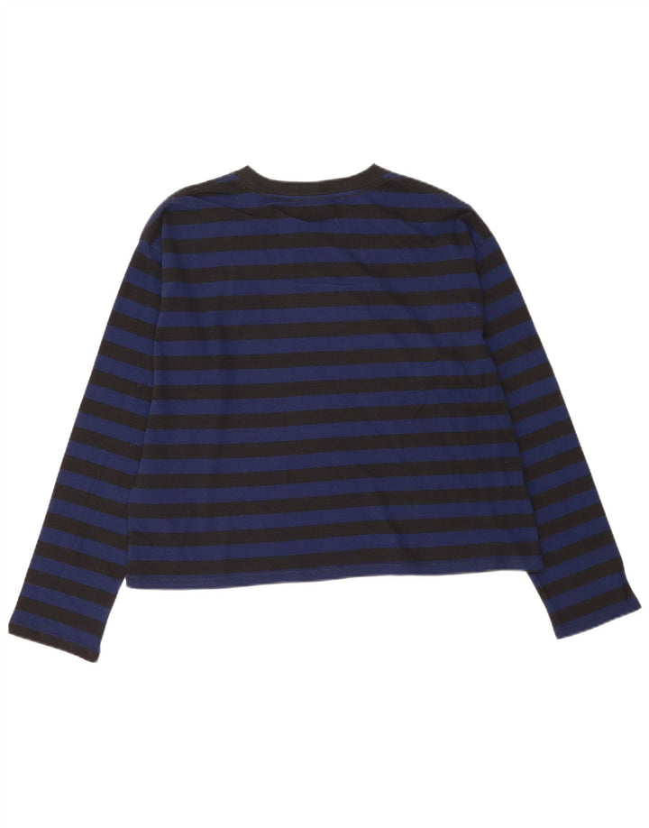 Levi's Top oversize da donna a maniche lunghe UK 14 Medium Navy Blue Striped