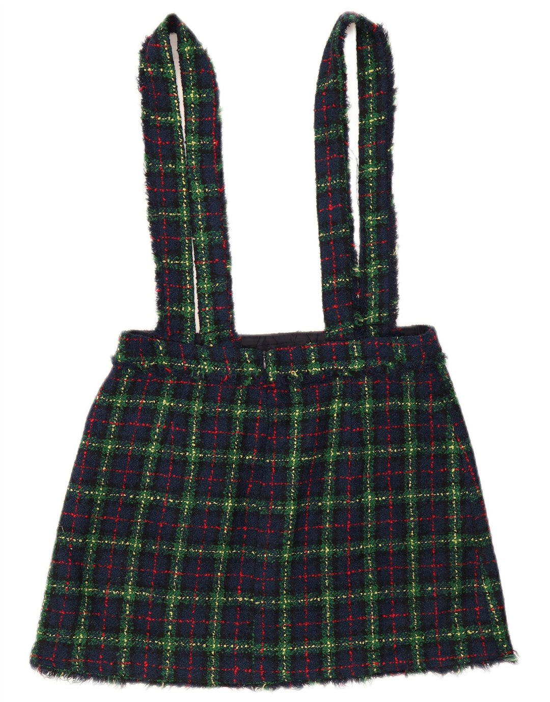 Gonna salopette da donna Zara grande W34 blu navy a quadri