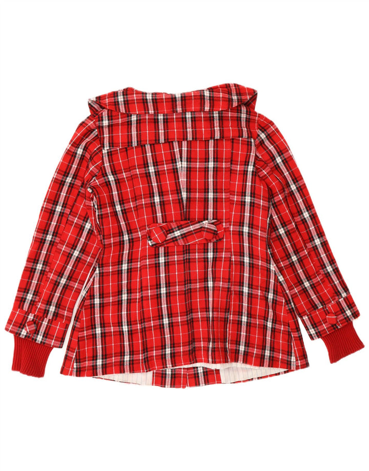Soprabito corto da donna vintage EU 40 medio rosso a quadri