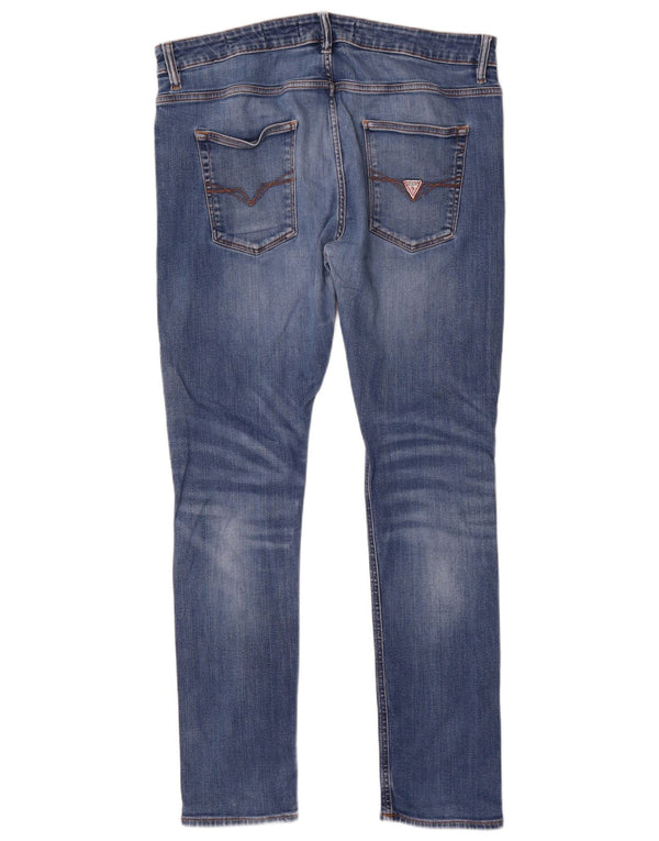 Guess Jeans Chris Super Skinny da Uomo W38 L32 Cotone Blu