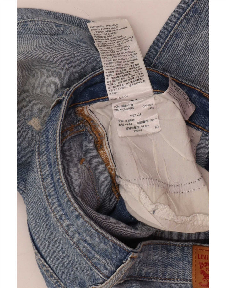 Jeans Levi's da donna 711 slim invecchiati W27 L28 cotone blu