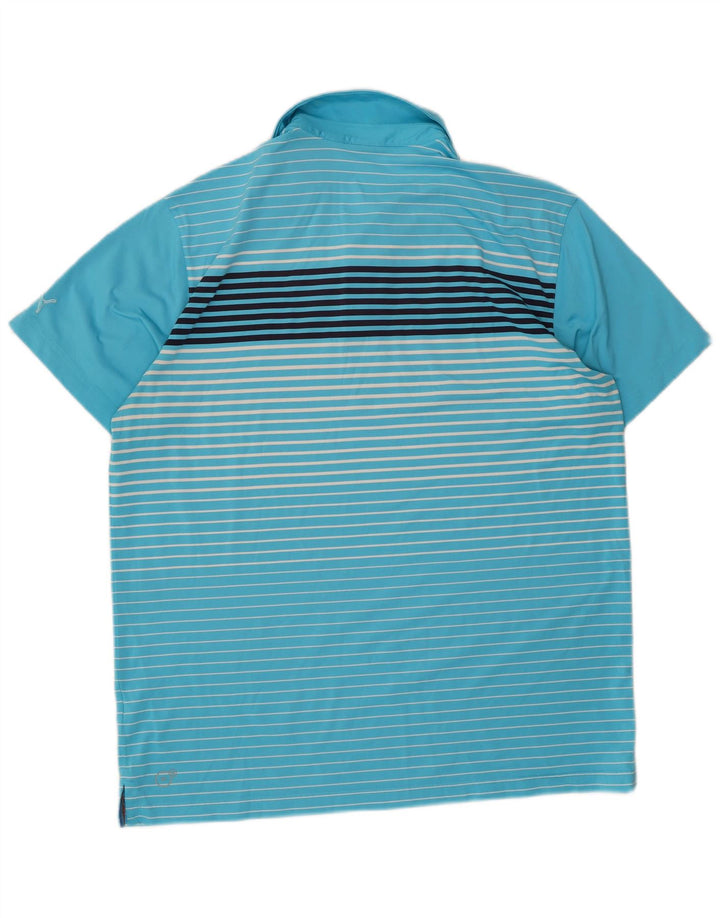Polo PUMA da uomo a righe grandi blu