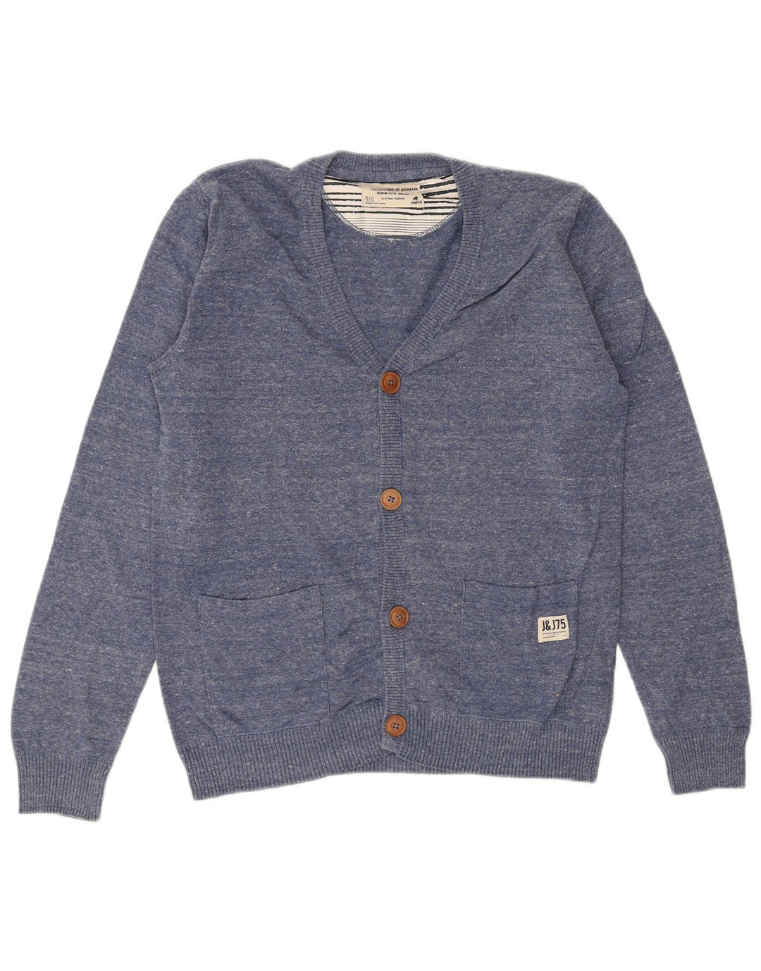 JACK & JONES Maglione cardigan da uomo in cotone blu medio