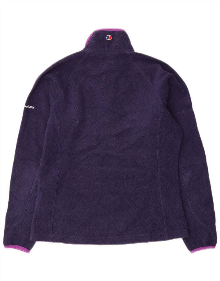Maglione in pile da donna Berghaus con zip e collo UK 10 piccolo poliestere viola
