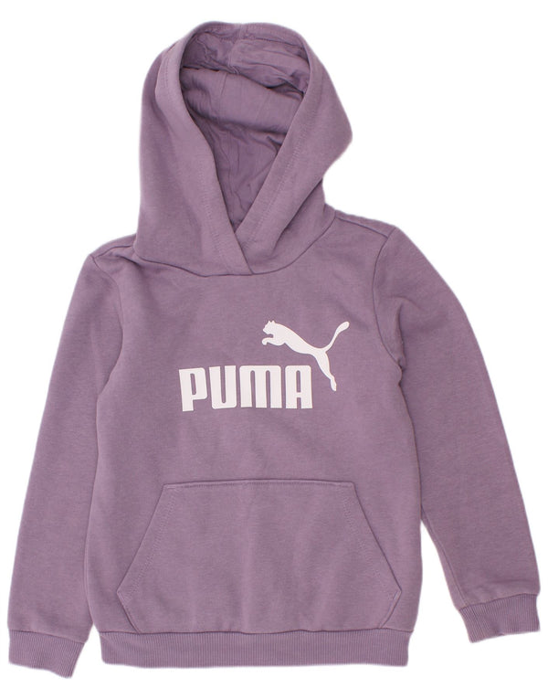 Felpa con cappuccio grafica per ragazze Puma 5-6 anni in cotone viola
