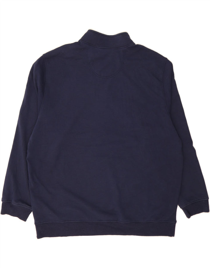 IZOD Mens Stretch Zip Neck Sweatshirt Jumper 3XL Navy Blue Polyester Vintage Izod and Second-Hand Izod from Messina Hembry 