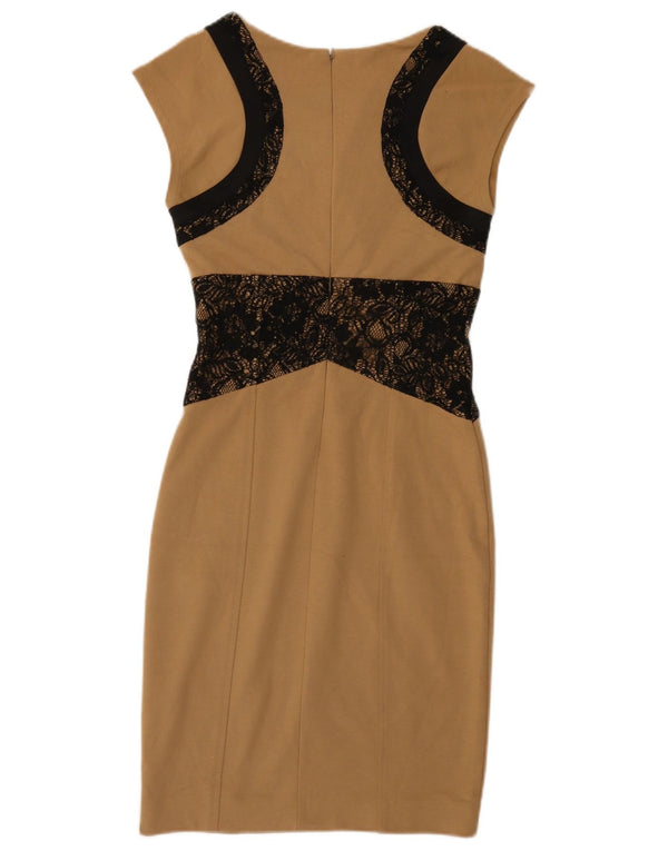 Oasis Womens Sheath Dress UK 8 Small  Brown Colourblock Polyester