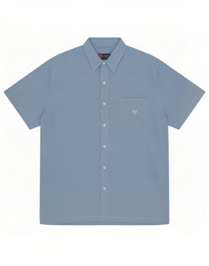 Camicia a maniche corte da uomo Chaps XL in lino blu