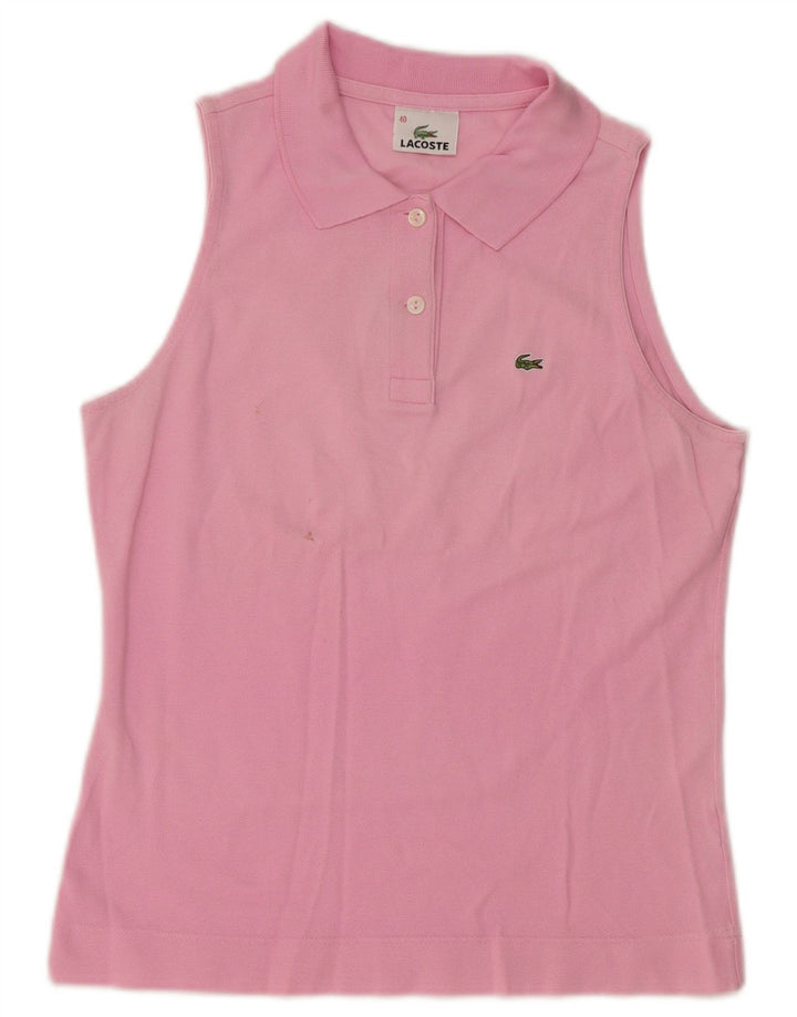 Polo senza maniche da donna Lacoste taglia 40 cotone rosa medio