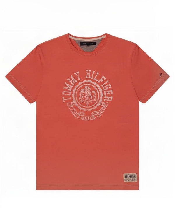 T-shirt grafica da uomo Tommy Hilfiger Top in cotone rosso medio