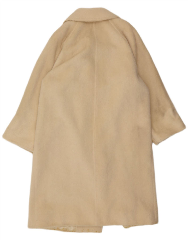 Cappotto doppiopetto da donna Max Mara UK 10 piccolo bianco sporco classico