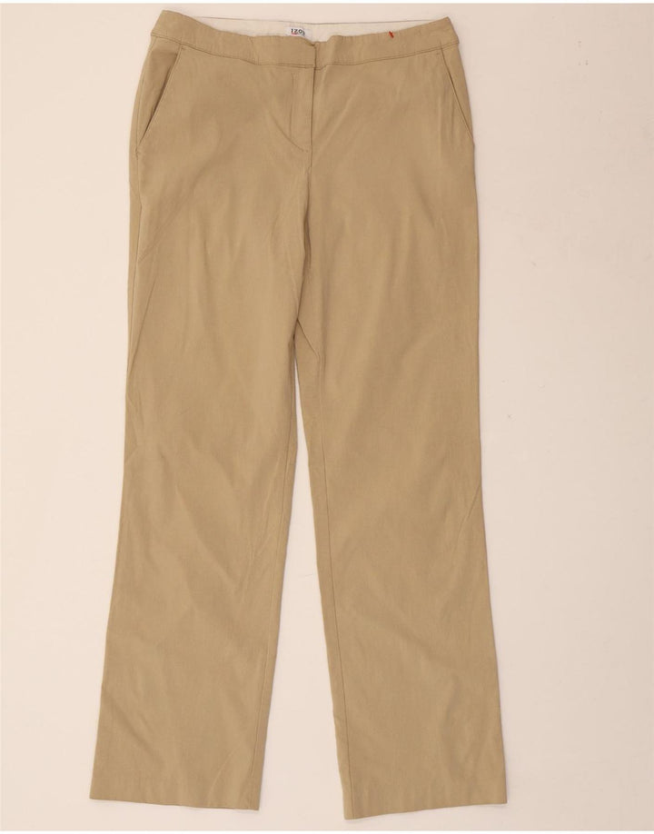 Pantaloni chino dritti da donna IZOD US 8 medi W34 L30 Rayon beige