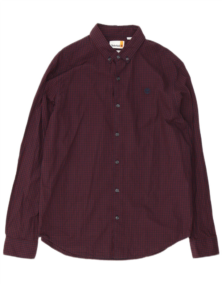 Camicia Timberland da uomo con vestibilità regolare, grande in cotone a quadretti bordeaux