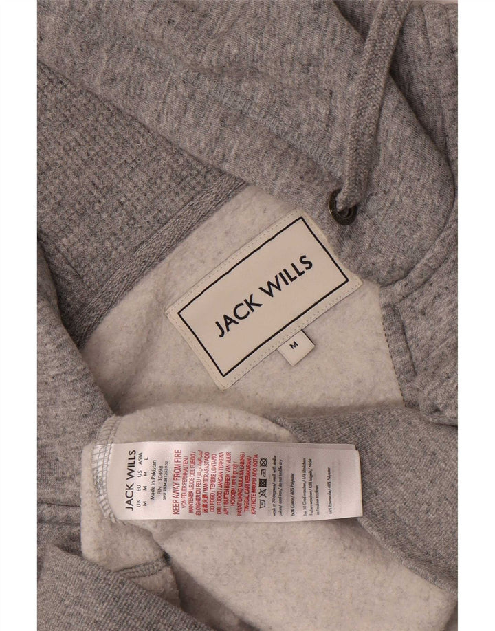 Maglione con cappuccio e zip da uomo Jack Wills in cotone screziato grigio medio