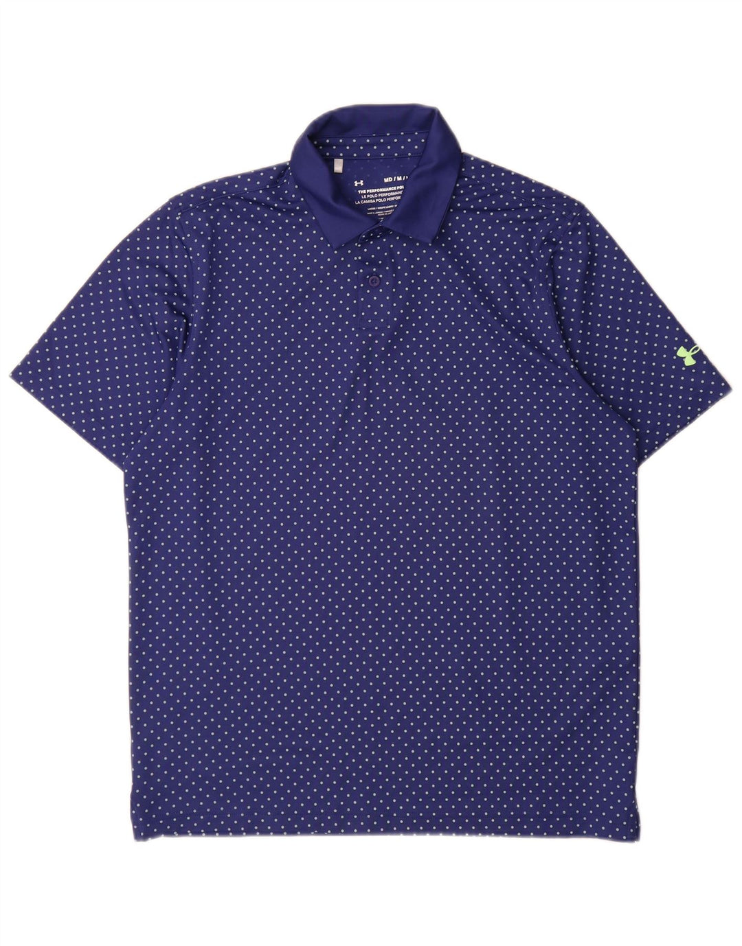 Polo Under Armour da uomo Heat Gear in poliestere maculato blu medio