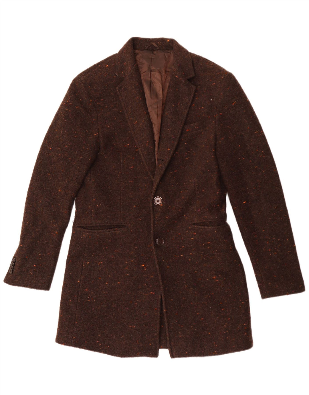 Giacca blazer da uomo a 2 bottoni Zara UK 38 Lana screziata marrone medio