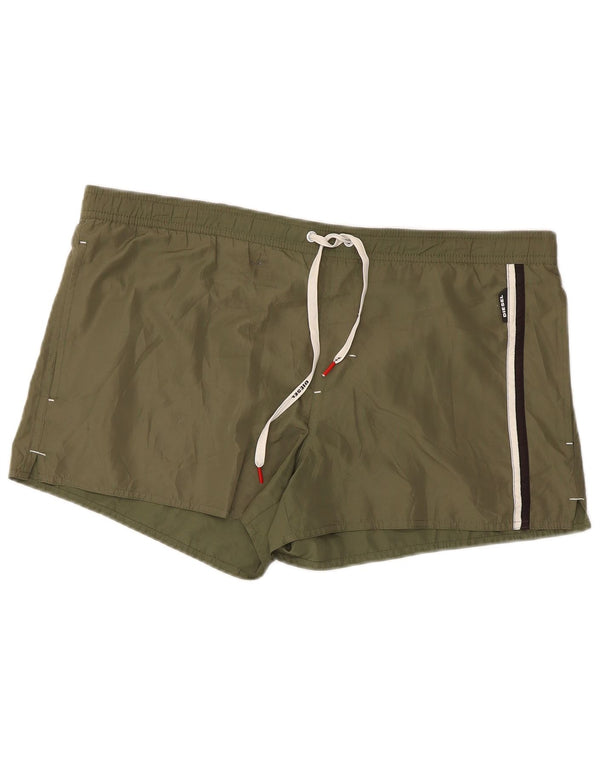 Pantaloncini da bagno da uomo Diesel XL poliestere a righe kaki