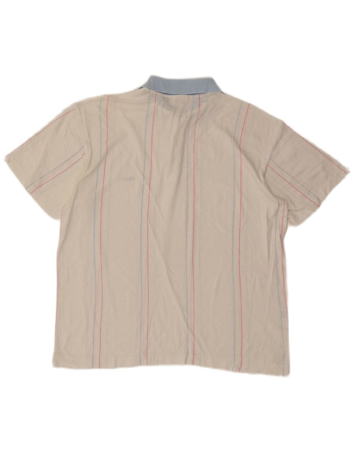 Polo da uomo Ellesse in cotone a righe bianche medie