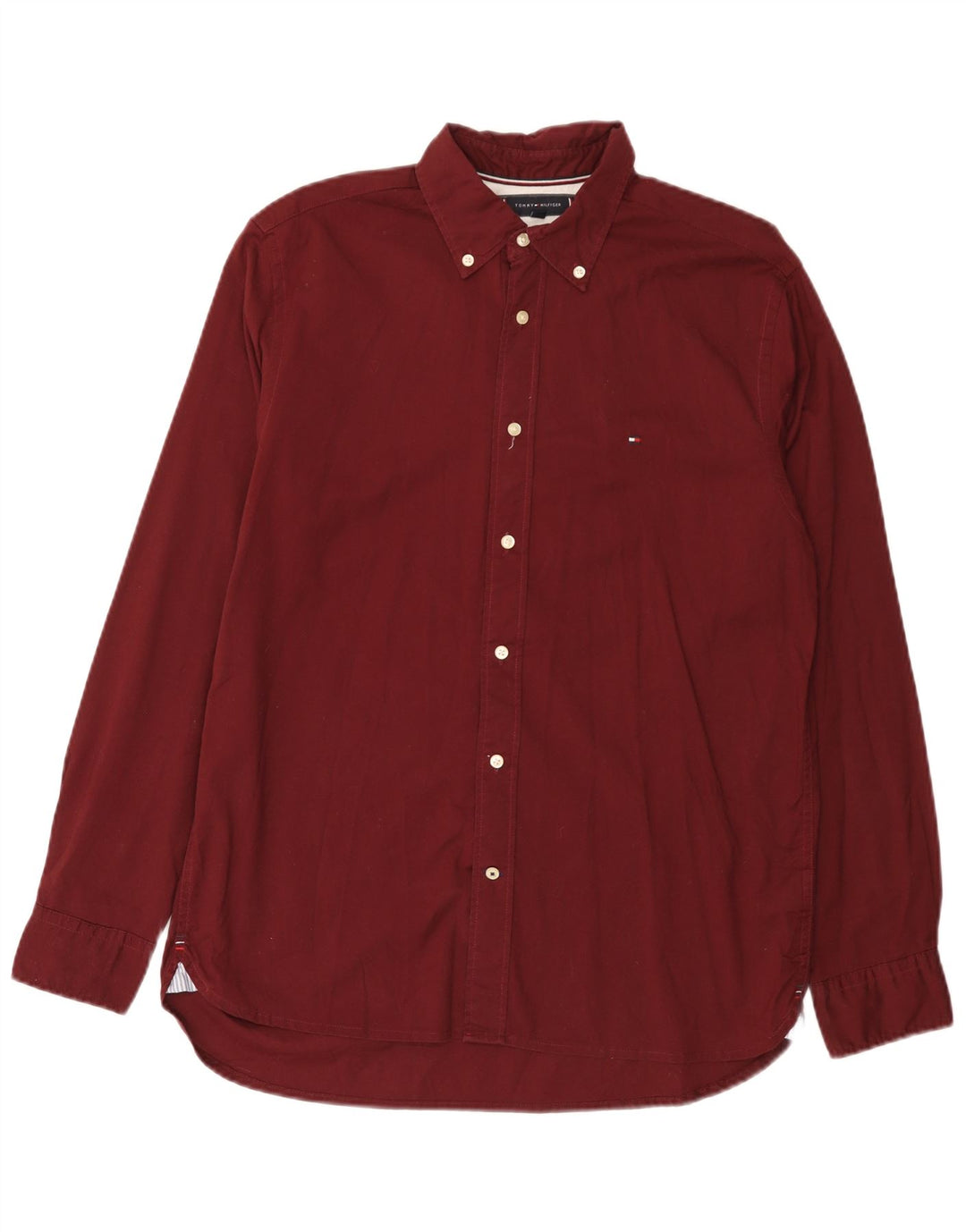 Camicia da uomo Regular Fit Tommy Hilfiger in cotone bordeaux medio