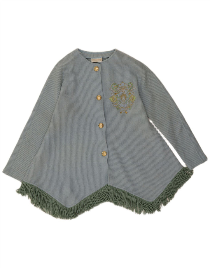 Maglione cardigan asimmetrico grafico da donna Roccobarocco IT 46 Large Blu