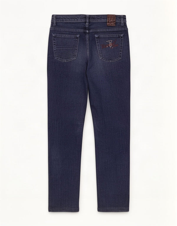 Jeans Dritti Donna Trussardi W28 L29 Cotone Blu Navy
