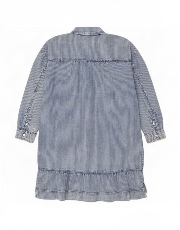 Pilcro Womens Denim Shirt Dress UK 14 Medium Blue Lycra