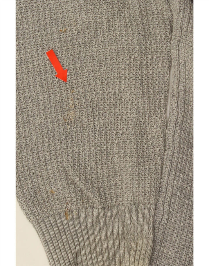 Maglione ZARA da uomo girocollo in cotone grigio medio