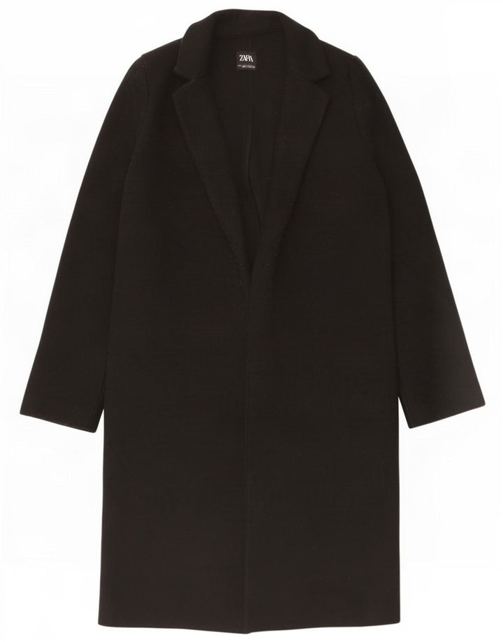 Soprabito aperto da donna Zara UK 10 piccolo poliestere nero