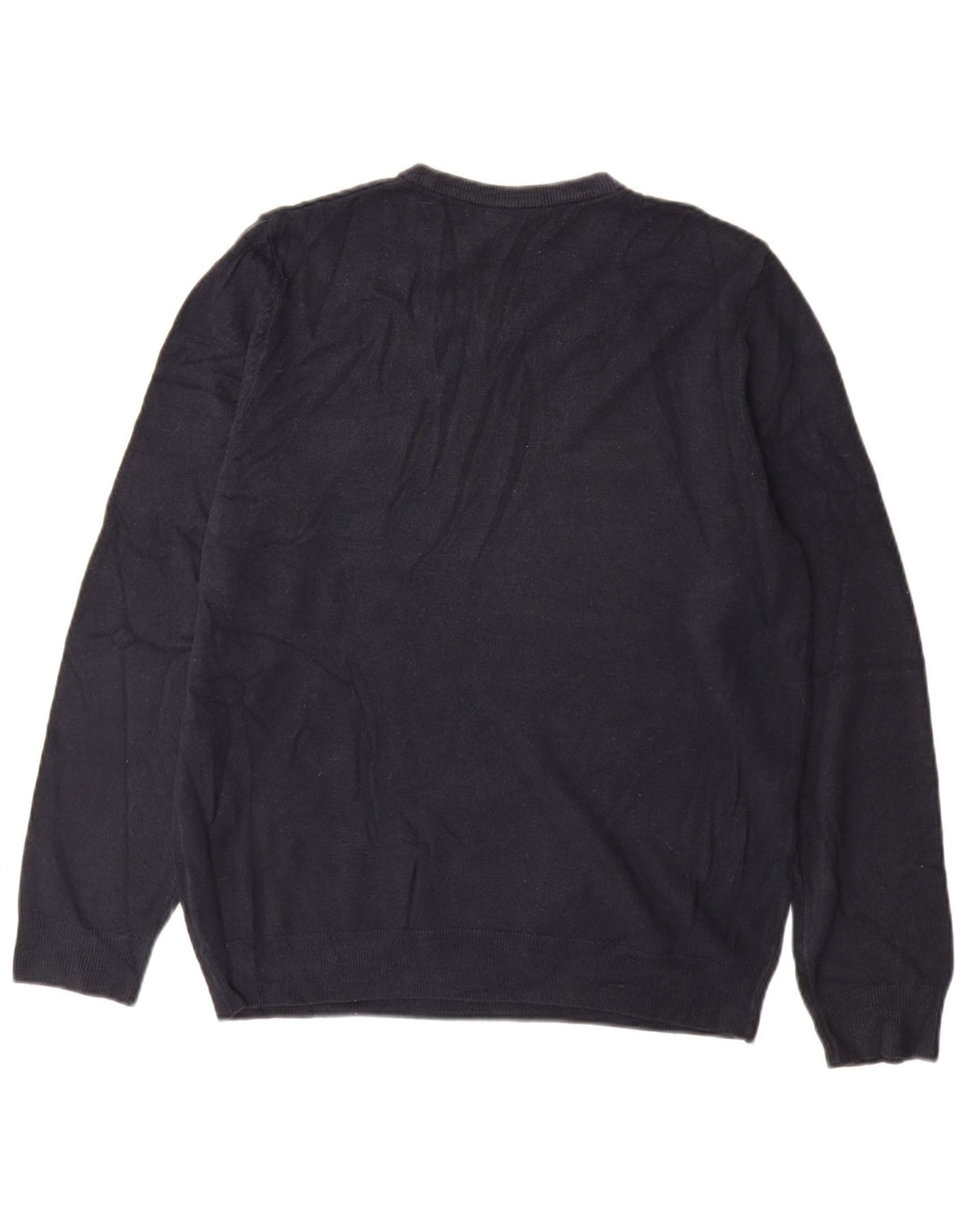 Maglione maglione girocollo da uomo Marks & Spencer grande acrilico blu navy