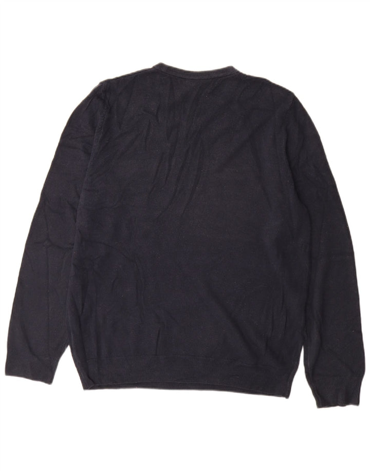 Maglione maglione girocollo da uomo Marks & Spencer grande acrilico blu navy