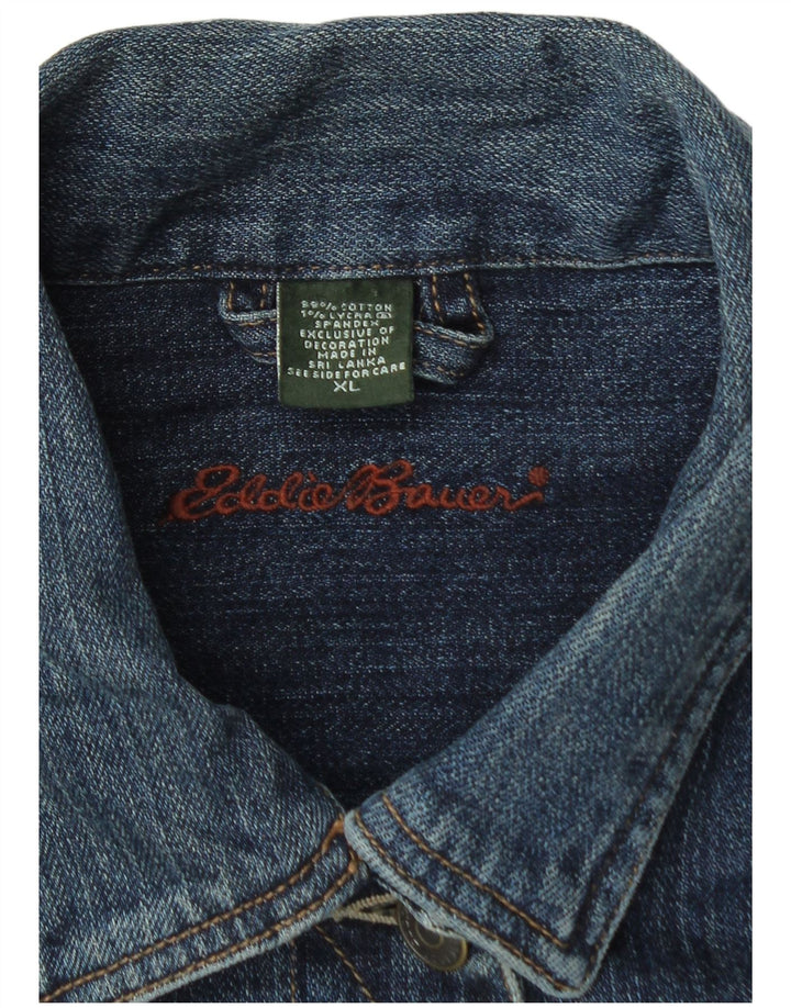 Giacca di jeans da donna Eddie Bauer UK 18 XL Cotone blu navy