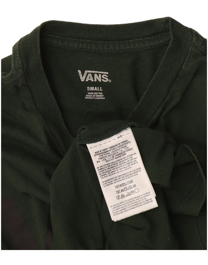 Maglietta grafica da uomo Vans a maniche lunghe piccola in cotone verde