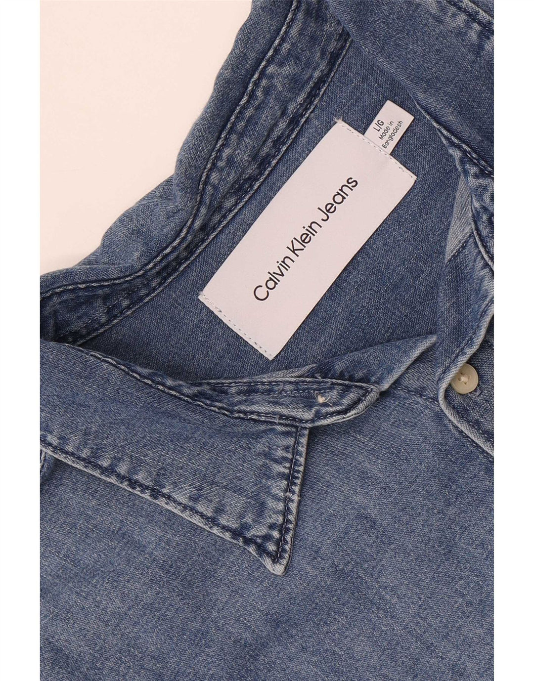 Camicia di jeans da uomo Calvin Klein Jeans grande blu