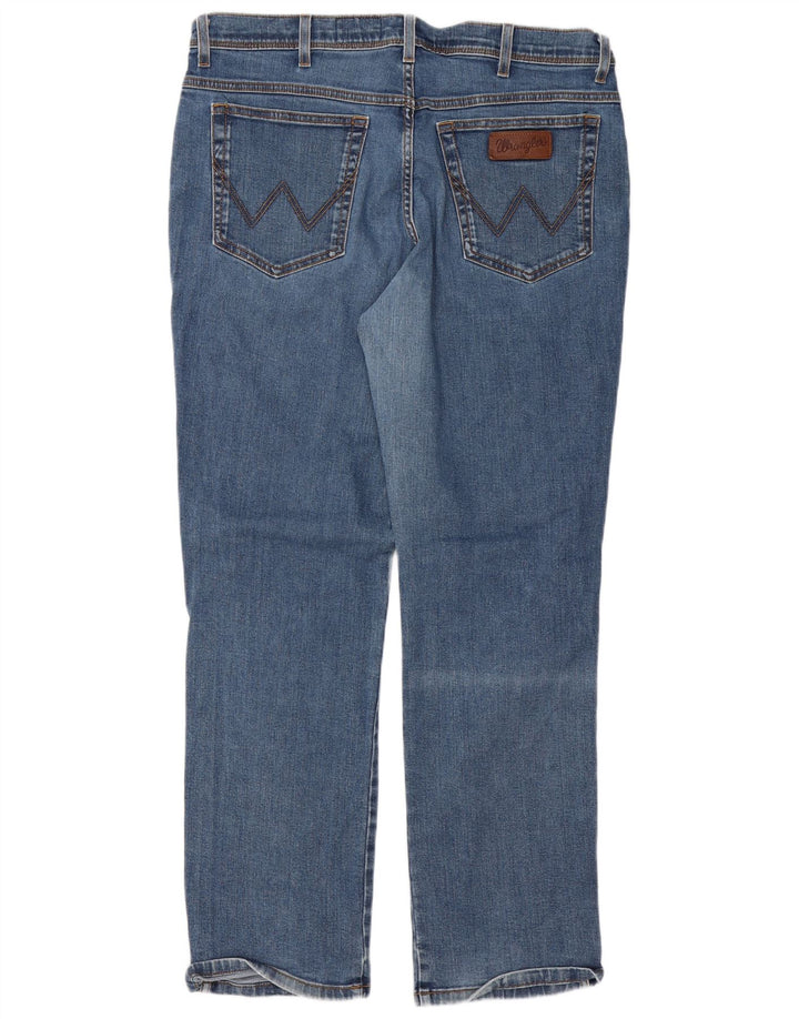 Jeans dritti elasticizzati Texas da uomo Wrangler W38 L32 cotone blu