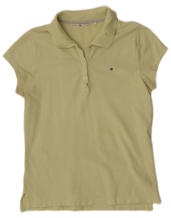 Polo da donna Tommy Hilfiger UK 14 grande cotone verde