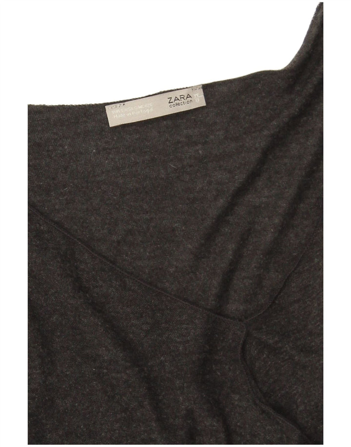 Abito maglione oversize da donna Zara UK 10 piccolo in viscosa grigia