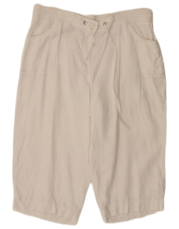 Bermuda da donna Marks & Spencer Autograph UK 18 XL W36 bianchi