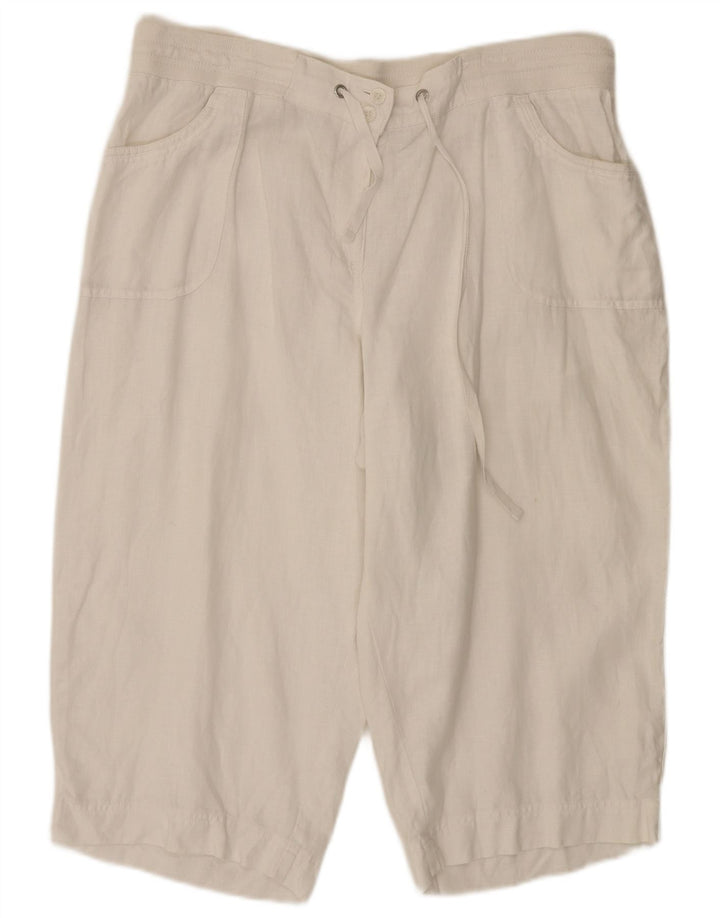 Bermuda da donna Marks & Spencer Autograph UK 18 XL W36 bianchi