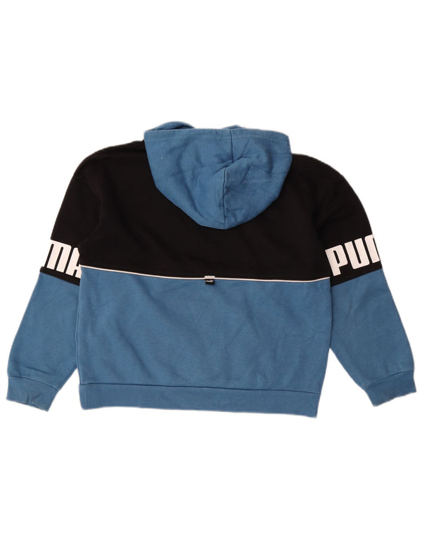 Felpa con cappuccio grafica da ragazzo Puma 9-10 anni Blu Colourblock