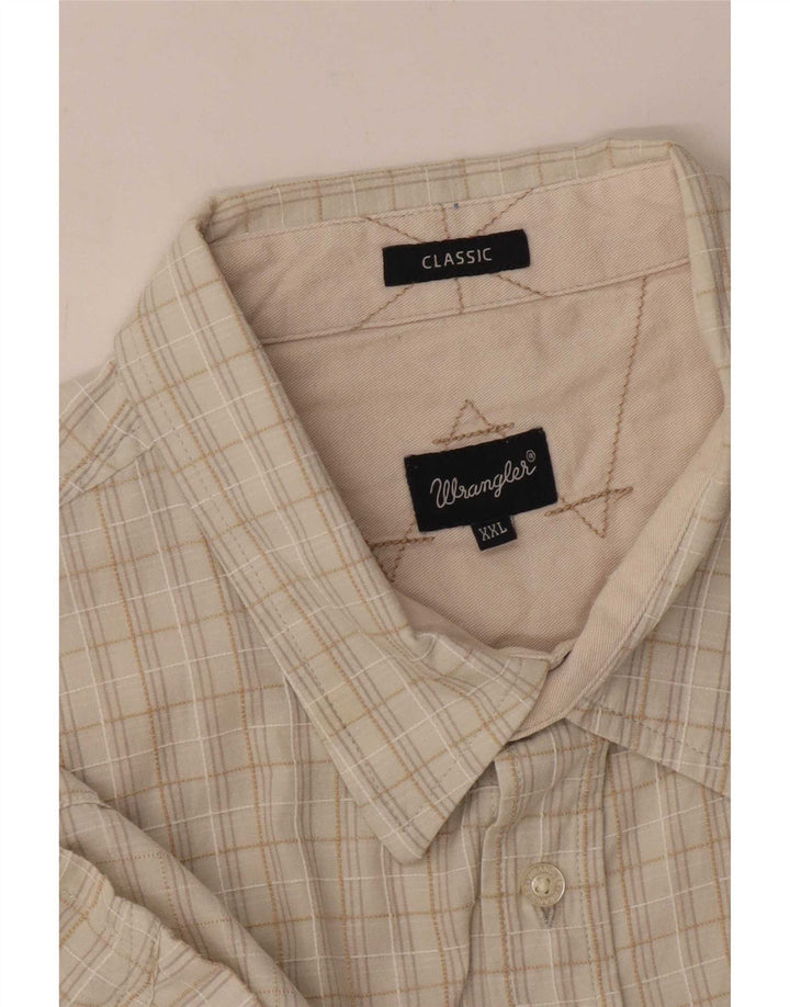 Camicia classica da uomo a maniche corte Wrangler 2XL a quadri beige