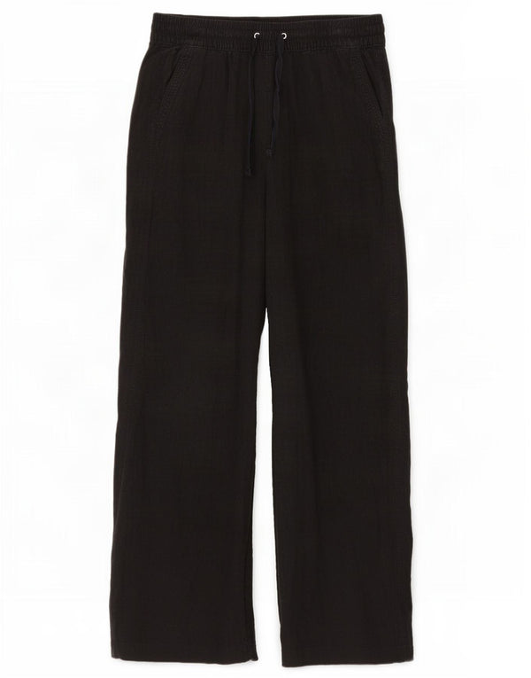 Pantaloni casual dritti da donna Marks & Spencer UK 10 piccoli W30 L27 neri