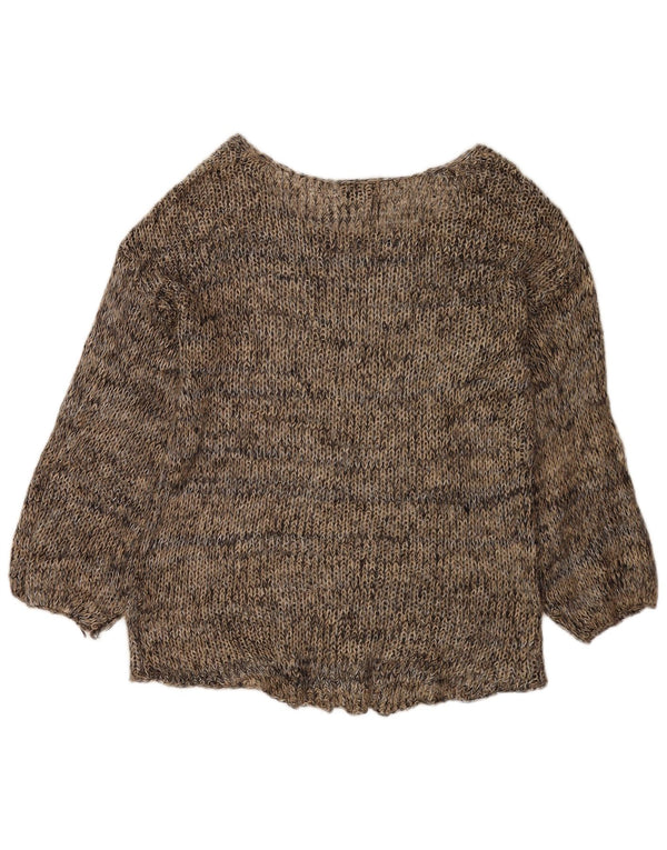 Topshop Maglione da donna con scollo a barca UK 12 Marrone medio screziato