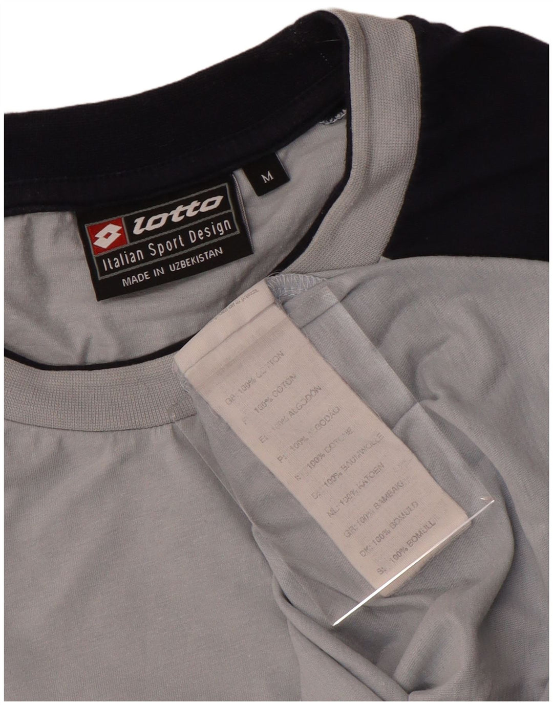 T-shirt grafica da uomo Lotto Top in cotone color block grigio medio