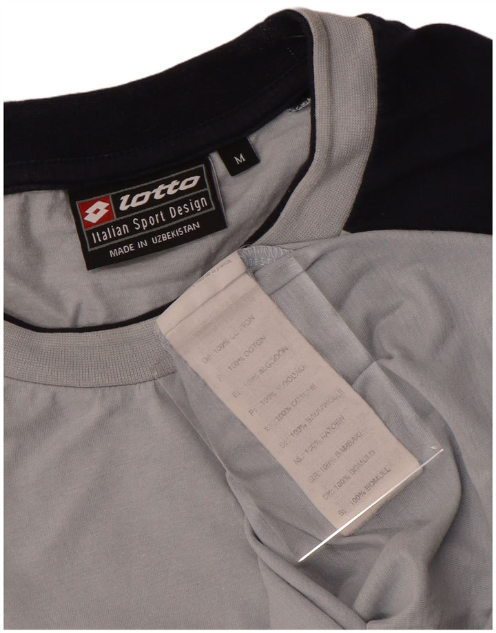 T-shirt grafica da uomo Lotto Top in cotone color block grigio medio
