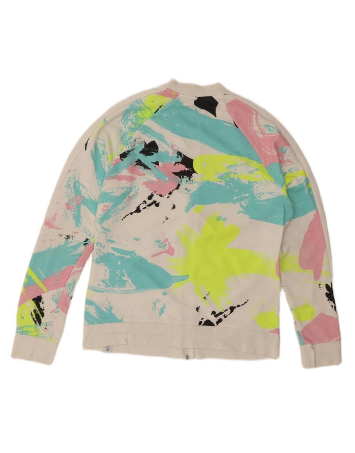 PUMA Womens Tracksuit Top Jacket UK 14 Large Multicoloured Tie Dye Cotton
