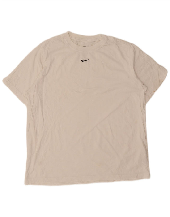 T-shirt Nike da uomo vestibilità ampia, top in cotone bianco medio