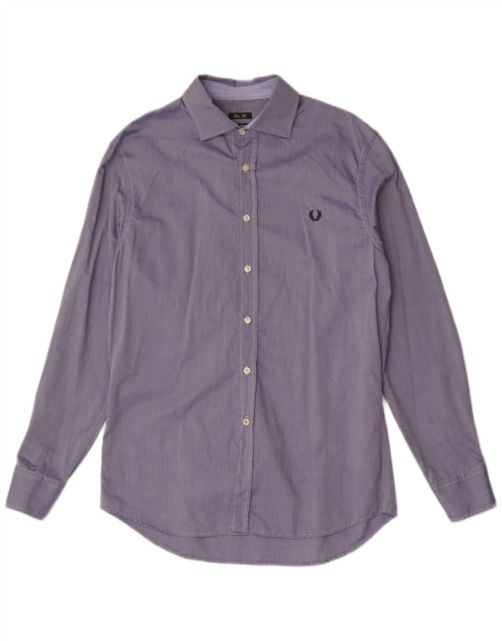 Camicia Fred Perry da uomo slim fit grande in cotone blu